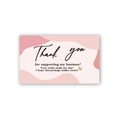 Pink wavy abstract Thank You gift cards for small business packaging 30-pack - Peach Waves Style (s639-E) / 30 Sheets