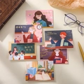 Variety set of gold-foiled Teachers' Day cards with illustrations and envelopes - Cartoon Illustration Style (s570)