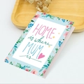 Detail of floral Mother's Day card with HOME is where MUM is text on wooden tray - S560-1