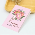Close-up of 3D Mother's Day card with flower bouquet and Happy Mother's Day text on tray - Pink Hand Drawn Bouquet Card (s560-2)