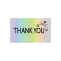 Holographic gradient thank you card for gift packaging with black elegant lettering - Star Decor Style (s635-E)