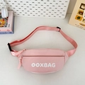 Stylish minimalist pink sports waist bag featuring adjustable strap and OOXBAG print - Without Pendant / Pink