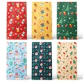 Set of six colorful Christmas paper gift bags featuring festive Santa and reindeer patterns - Christmas Calendar Element Style (s621#12一套)