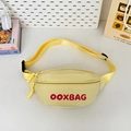 Stylish 2025 summer versatile yellow sports waist bag with red OOXBAG lettering detail - Without Pendant / Yellow