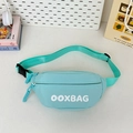 Mint green sporty waist bag with OOXBAG logo and adjustable strap - Without Pendant / Blue