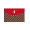 Detail of Christmas envelope with bear illustration and festive red green stripes - Diagonal Stripe Cartoon Bear Style (s598-5)