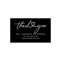 Minimalist black and white thank you card for gift packaging and order messages - Artistic Text Style (s640-A)