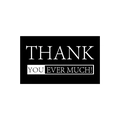 Minimalist black and white thank you cards with bold typography for gift packaging - Contrast Layout Style (s640-C)
