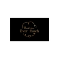 Minimalist black and gold 'Thank you Ever much' gift cards with elegant heart patterns - Cloud Pattern Gold Style (s640-D)