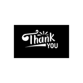 Minimalist black Thank You cards with elegant white lettering for holiday gift messages - Minimalist Text Style (s640-E)