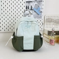 Mochila informal en azul claro y verde oliva con cordón de ajuste en el lateral - Sin Colgante / Azul