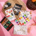Birthday greeting card set with envelopes featuring balloons and gift box designs - Colorful Balloon Birthday Party Style (565) / With Envelope