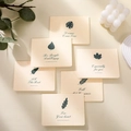 Set de 6 tarjetas de felicitación estéticas con motivos botánicos de hojas y sobres - Tarjeta de Felicitación de Planta Retro (Aleatoria) / Con Sobre