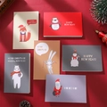 Christmas Survivor cards set with masked cartoon animals on red festive background - Set of 6 Cards with Stickers (s512#)