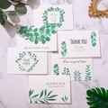 Floral watercolor greeting card set with Thank You and Best Wishes messages - Eucalyptus Theme Greeting Cards And Envelopes