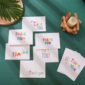 Set of colorful Thank You cards with creative artistic fonts on thick white cardstock - Rainbow Artistic Typography Set (With Envelopes)