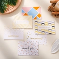 Set of 6 gold-stamped Mid-Autumn greeting cards with envelopes in diverse designs - Assorted Designs (s409)
