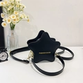 Bolso bandolera mini negro con forma de estrella y acabado de cuero PU elegante - Negro