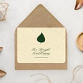 Vintage greeting card with leaf design and brown kraft envelope for Father's Day - Be Bright And Happy