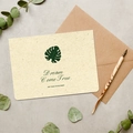 Vintage style card with green leaf design and Dream Come True text in envelope set - Dream Come True