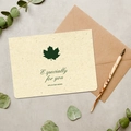 Vintage maple leaf greeting card with envelope and Especially For You script - Especially For You