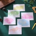 Sechser-Set Dankeskarten mit Goldfolie und eleganten Aquarell-Hintergründen inklusive Umschlag - Aquarell Bronzierung Dankeschön Thema (s418#)