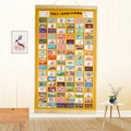 Interactive yellow 100 Things to Do with Kids poster with wooden hanger and illustrations - Parent-Child Interaction Version / 405# Parent-Child
