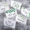 Set dettagliato di sei biglietti di ringraziamento acquerello con motivi botanici e buste - Stile Floreale Botanico Piegato (392) / Con busta