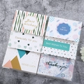 Detail view of 6 minimalist watercolor greeting cards with gold stamping and white envelopes - Modern Minimalist Wishes Style (407) / With Envelope