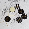 Pegatinas de agradecimiento creativas en pan de oro y sobres con elegantes rayas y lunares - Bronceado Redondo