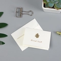 Mini tarjeta de felicitación vintage con trébol de metal y sobre a juego - Estilo Trébol (305# Trébol)
