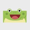Cute green frog cartoon envelope for children's holiday and birthday greeting cards - Frog