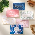 Gold-stamped assorted floral and marble greeting cards with Best Wishes and Thank You text - 410#(Multicolor Assorted With Envelopes)