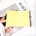 Colorful vintage kraft paper envelopes in pink and yellow with elegant V-flap design - Yellow / 12.5x17.9cm