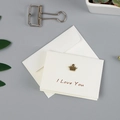 Vintage Mini-Dankeskarte mit Bronze-Kronenanhänger und I Love You Grußtext - Krone Stil (305# Krone)