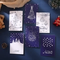 Set de 6 tarjetas de felicitación navideñas vintage con sobres en azul y blanco - Juego de 6 (Azul Marino y Blanco)