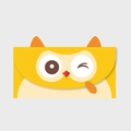 Cute yellow owl cartoon gift envelope for children birthday and holiday cards - Owl
