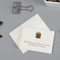 Retro-Geschenkkarten-Set in Creme mit antikem Bronze-Uhrenanhänger und Umschlag - 305# Wecker + Umschlag + Opp-beutel