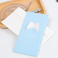 Biglietto d'auguri azzurro con ali 3D e clip, incluso set con busta bianca semplice - Stile Ali Blu (301) / Biglietto E Busta