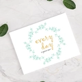 Biglietto Every Day con scritte dorate e ghirlanda verde su fondo di marmo - Stile Every day is a great start (420-6)