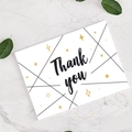 Elegant white thank you card with gold foil stars on a white marble surface - Thank you Style (420-4)