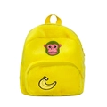 Zaino in peluche giallo con ricami di scimmia e banana per bambini piccoli - Motivo Scimmia Banana / Giallo