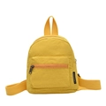 Vibrant yellow nylon mini backpack with a crinkled texture and sleek metal zippers - Yellow