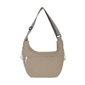 Borsa a tracolla minimalista a mezzaluna in nylon kaki con cinghia regolabile - Cachi scuro
