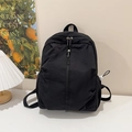 Minimalistischer schwarzer Nylon-Rucksack mit langlebigem Stoff und vertikalem Fach - Schwarz