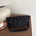 Black fanny pack with white butterfly heart print and Sweet Girl text graphic - Black