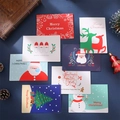 Set of 8 mini Christmas greeting cards with Santa and reindeer festive designs - Various Christmas Illustration Styles (S357)