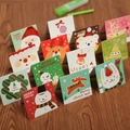 24-piece mini Christmas card set with Santa motifs and festive gold-stamped envelopes - Style 810 (20 Cards 20 Envelopes Mini Type)