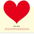 Minimalist red heart-shaped greeting card with romantic English love quote for Valentine's Day - White with Red Hearts