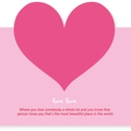 Heart-shaped pink greeting card with romantic English quote for Valentine's Day - Pink Base Magenta Heart